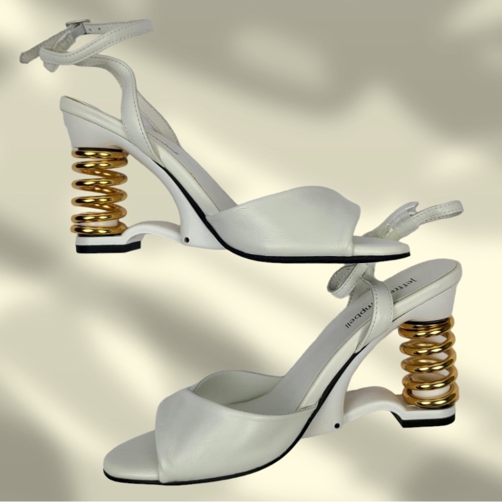 Brand new- Jeffrey Campbell Sprung White Gold Spring Heels